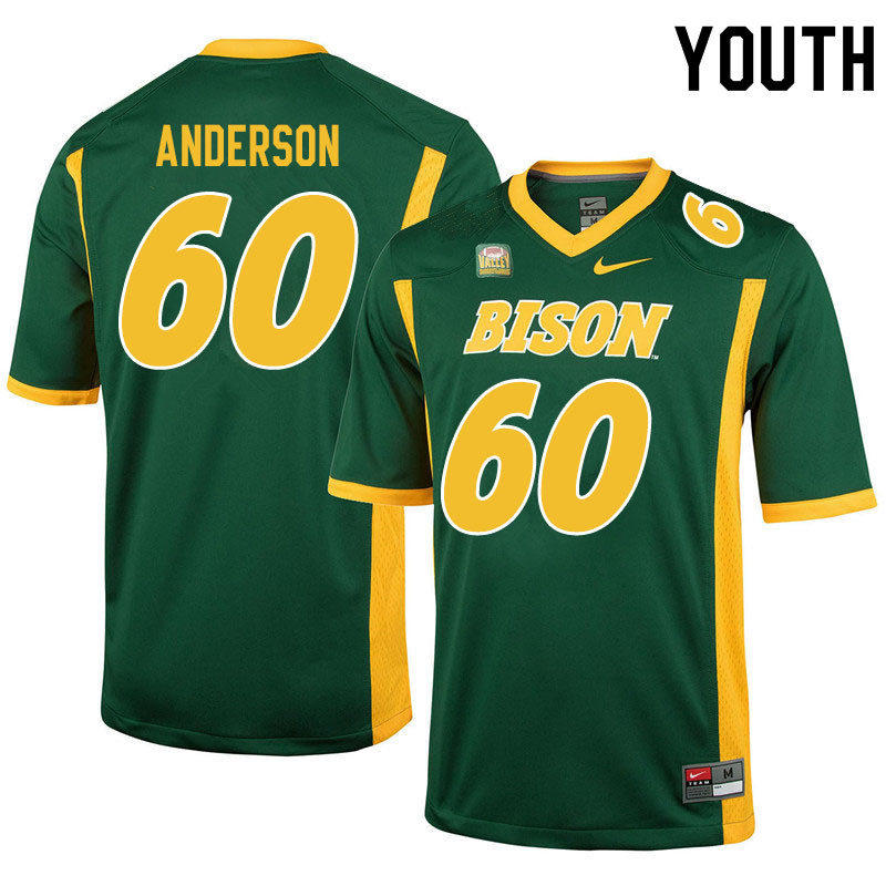 Youth #60 Seth Anderson North Dakota State Bison College Football Jerseys Sale-Green - Click Image to Close